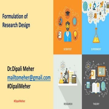 Formulation of Research Design