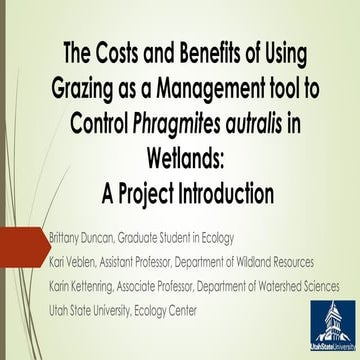 The Costs and Benefits of Using Grazing as a Management Tool to Control Phrag...