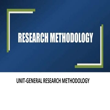 General Research Methodology: Research, objective, requirements, practical di...