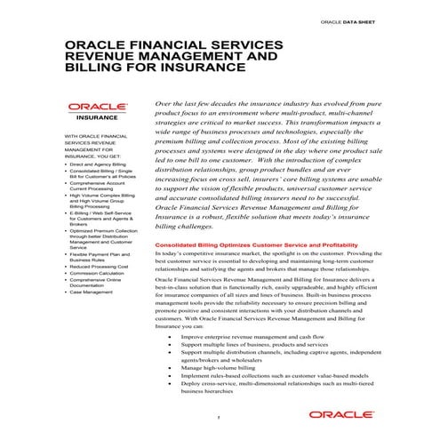Oracle Revenue Management and Billing; ORMB para Actividades Bancarias