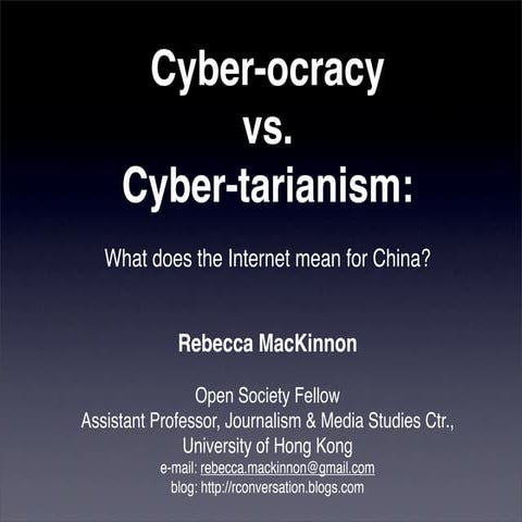 Cyber-ocracy vs. Cyber-tarianism: The Chinese Internet