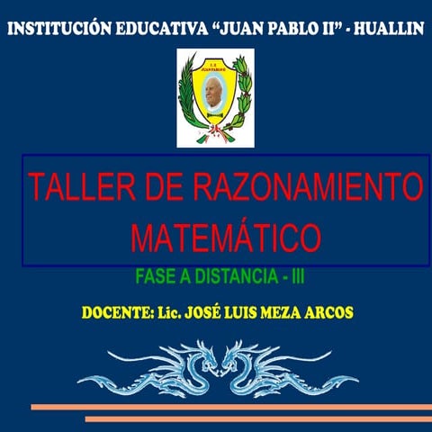 RAZONAMIENTO MATEMÁTICO - PRIMER AÑO