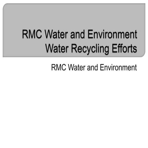 The Importance of Water Reuse: Five Reasons to Recycle Water | PPTX
