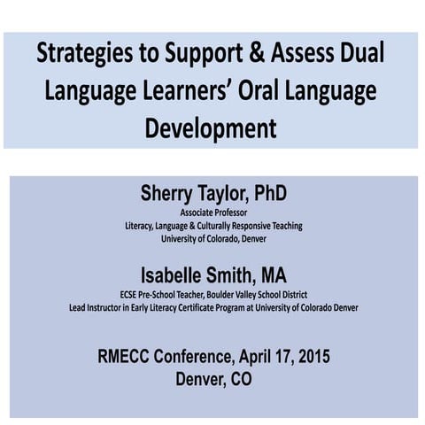 Rmecc 2015 (strats for oral lang) part 1 taylor smith   