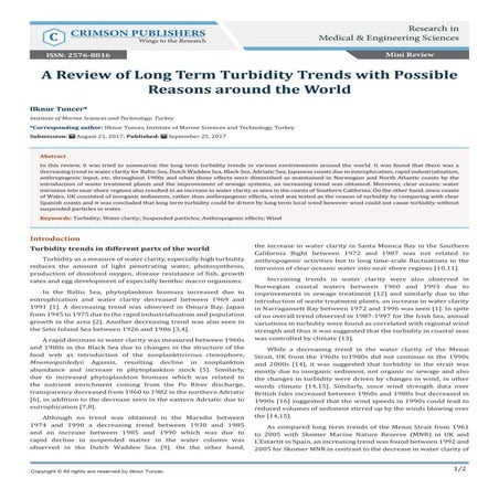 Review of Long Term Turbidity Trends with Possible Reasons around the World |...