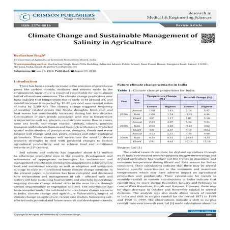 Potential Impacts of Climate Change on Food Production in Northeast ...
