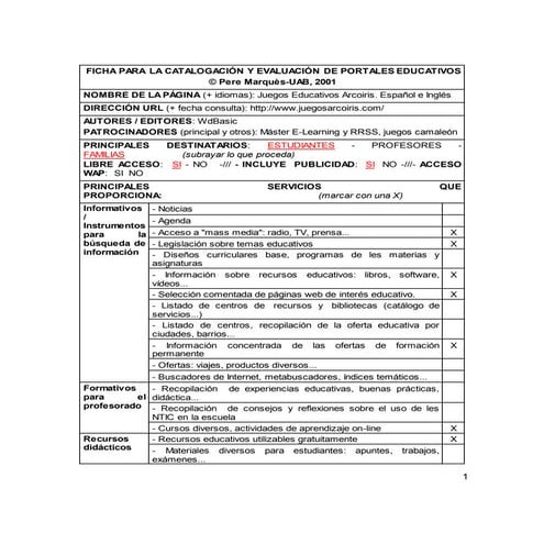 Evaluacion portales educativos