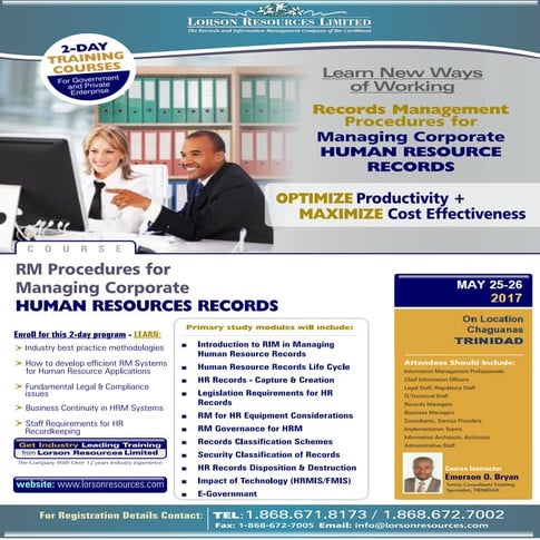 Course Outline - Records Management Procedures for Managing Corporate Human R...