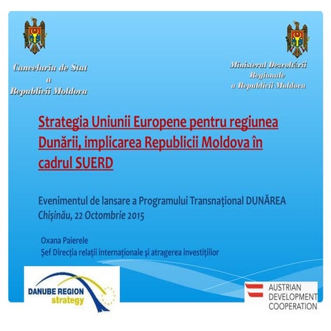 RM in cadrul Strategiei UE pentru Regiunea Dunarii