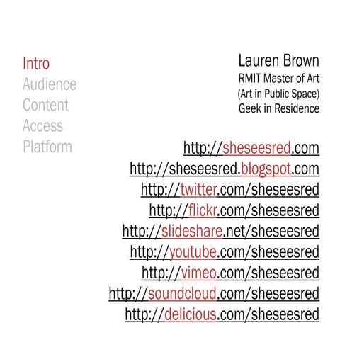 Rmit Union Arts Presentation