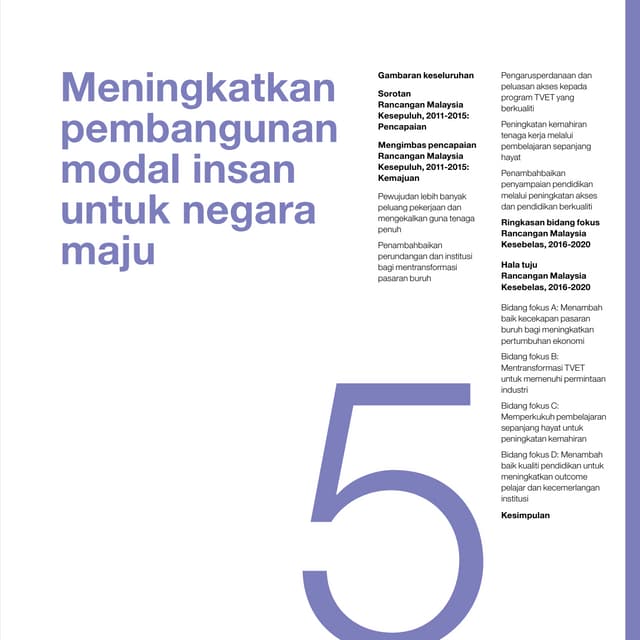 Rancangan Malaysia Ke-11: Bab 5 - Pembangunan Modal Insan
