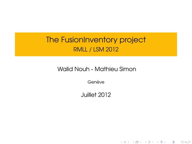 FusionInventory at LSM/RMLL 2012