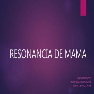 Resonancia magnetica de la mama