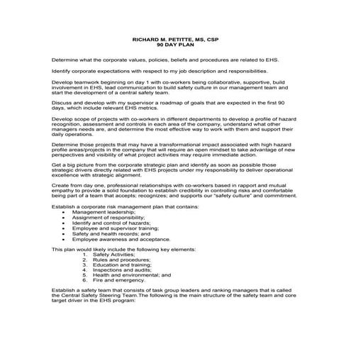 Rmp 90 Day Plan 1 6 10