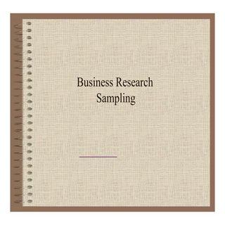 Business research sampling