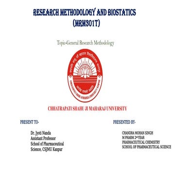 General Research Methodology mpharm 3rd semester