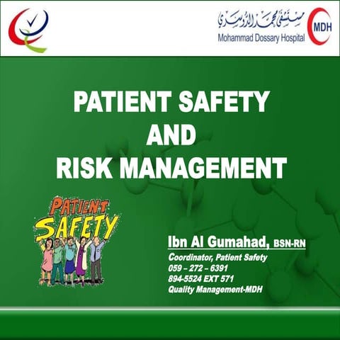 Patient Safety & Risk Management Staff Orientation