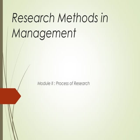 Research methodology - Process of Research