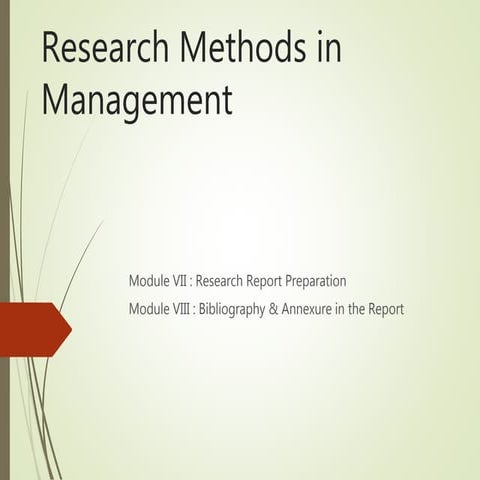 Research methodology - Research Report Preparation, Bibliography & Annexure i...
