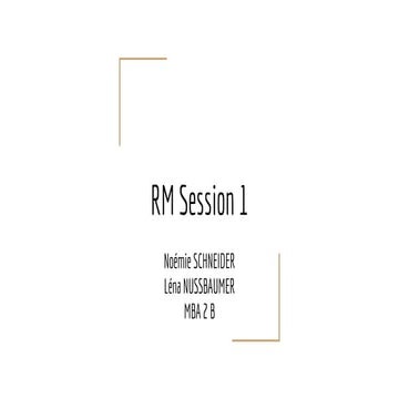 RM session 1: ORM platform