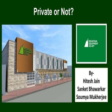 Case Analysis of Mountain Equipment Co-op