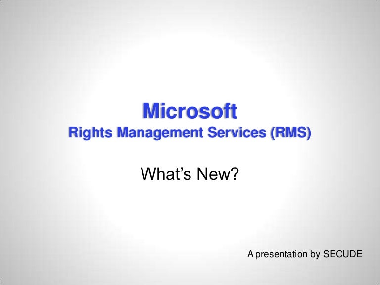 Right Management Services Microsoft – MDMS