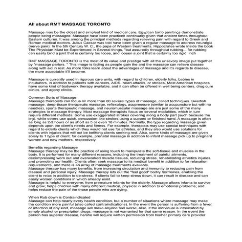 Rmt massage toronto