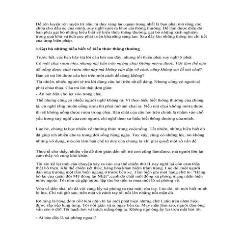 để RèN LuyệN RèN LuyệN Trí NãO