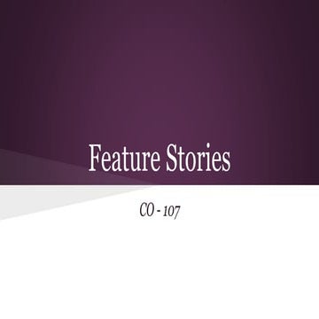 Audio Feature Stories