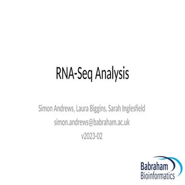 RNA sequencing data analysis course by Simon Andrews