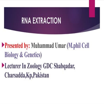 DNA Extraction Methods by Lecturer M. Umar | PPTX