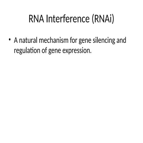 Comprehensive Overview of RNA Interference: Mechanisms and Applications ...