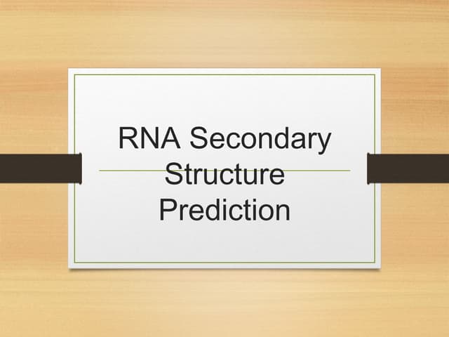 RNA secondary structure prediction