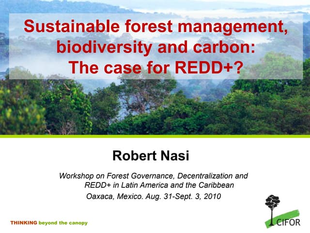 thumbnail of  Sustainable forest management, biodiversity and carbon: The case for REDD+?
