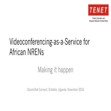 VC-as-a-Service for African NRENs