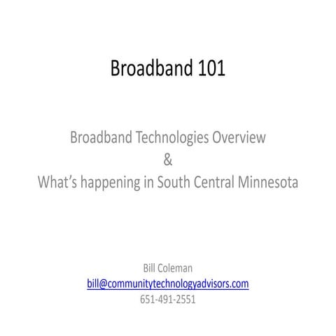 Broadband 101 for Rural Connect Broadband Summer