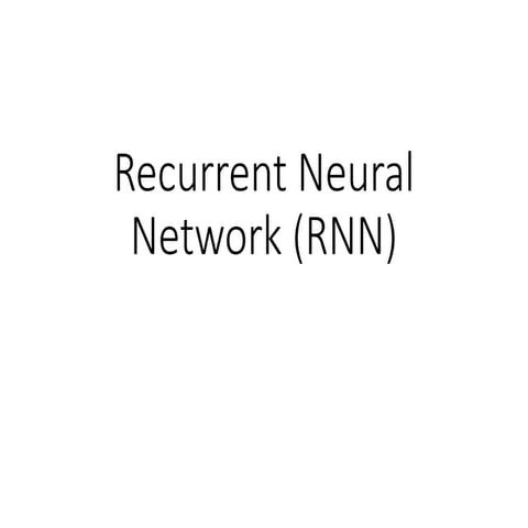 RNN is recurrent neural networks and deep learning