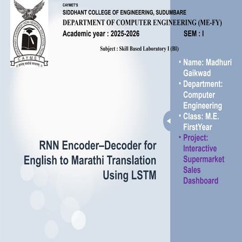 RNN Encoder-Decoder Using LSTM for English-Marathi Translation in NLP ...