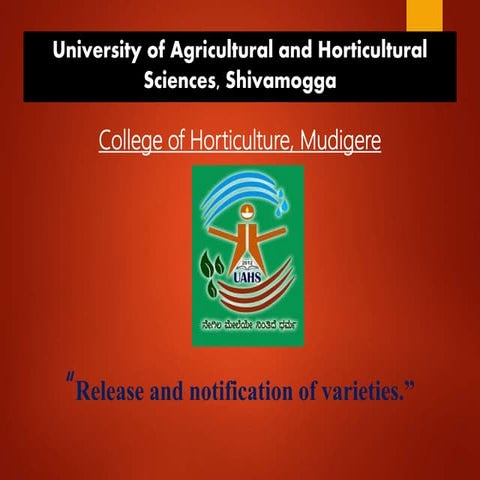 release and notification of variety in india