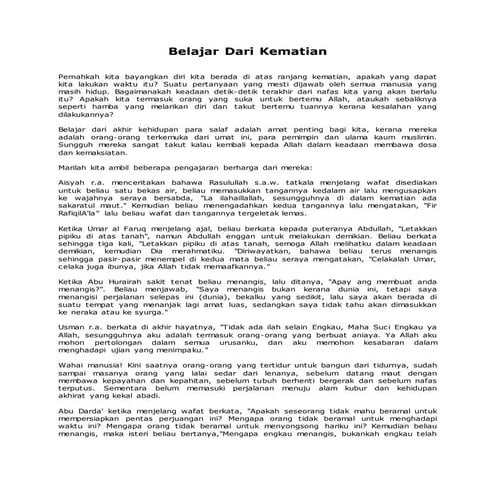  belajar dari kematian