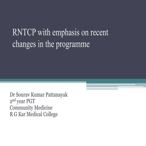 Rntcp with emphasis on recent advances