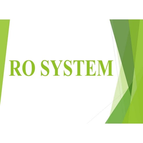 Reverse Osmosis Design RO System Reverse Osmosis
