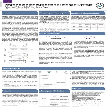 Using peer-to-peer technologies to record the exchange of RO packages. 	