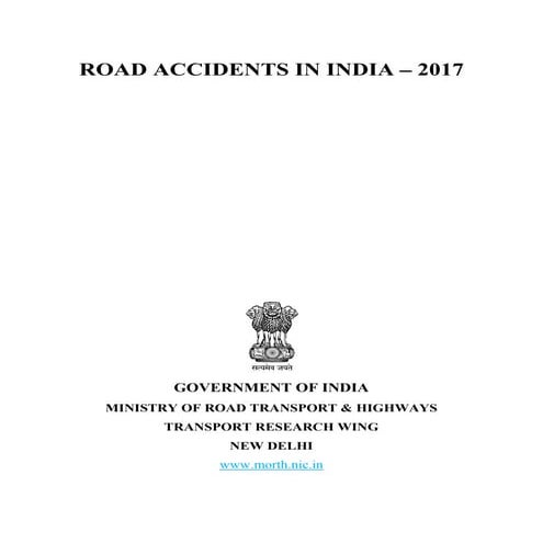 Road Accidents India Report - Govt of India | PDF