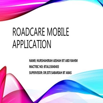 Roadcare mobile application slide presentation