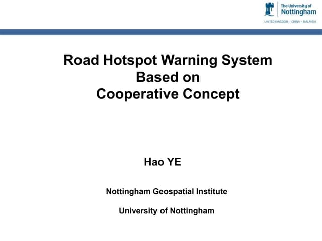 Road hotspot warning system based cooperative concept