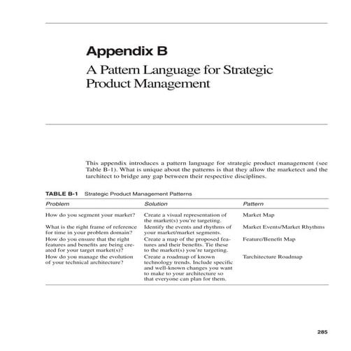 A Pattern Language for Strategic Product Roadmapping