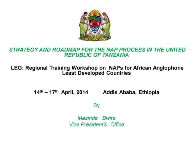 Tanzania NAP Climate Change Adaptation Experiences