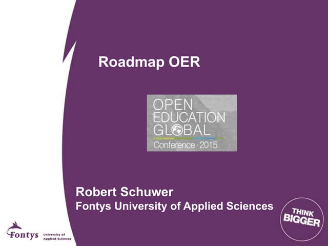 OER Roadmap (OE Global Pre-conference workshop)