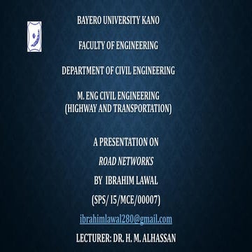 Road networks (m.eng civil)